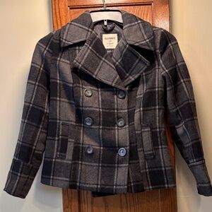 Old Navy Black and Gray Plaid Jacket - XS
